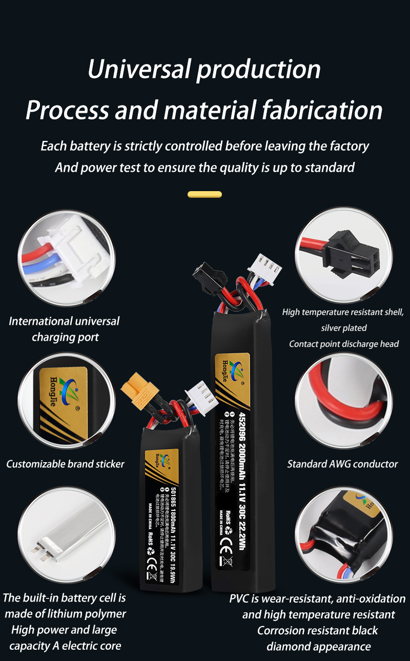 Factory 11.1V 1800mAh 30C Gun Accessories 501865 Polymer Lto