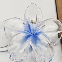 Pince à cheveux en plastique motif fleur d'œuf et coiffe vietnamienne - Pince à cheveux magnolia violette - Accessoire pour l'arrière de la tête - Pince requin - Fermoir - Diwali Pâques
