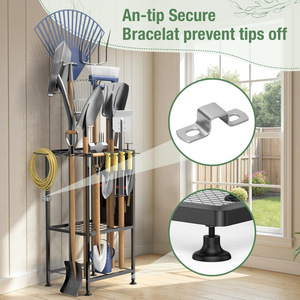 Gardening tool organizer, garage and patio tool organizer, holds up to 50 long-handled tools/rakes/brooms. - Product Image 3
