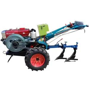 Trator de jardim para fazenda, mini trator de duas rodas de 80 HP, arado, arado, acessórios, implante cultivador