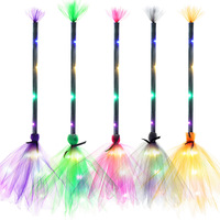 Balai volant de sorcière pour Halloween, accessoire de cosplay, monture de sorcier, balai en PVC lumineux à LED pour enfants et adultes
