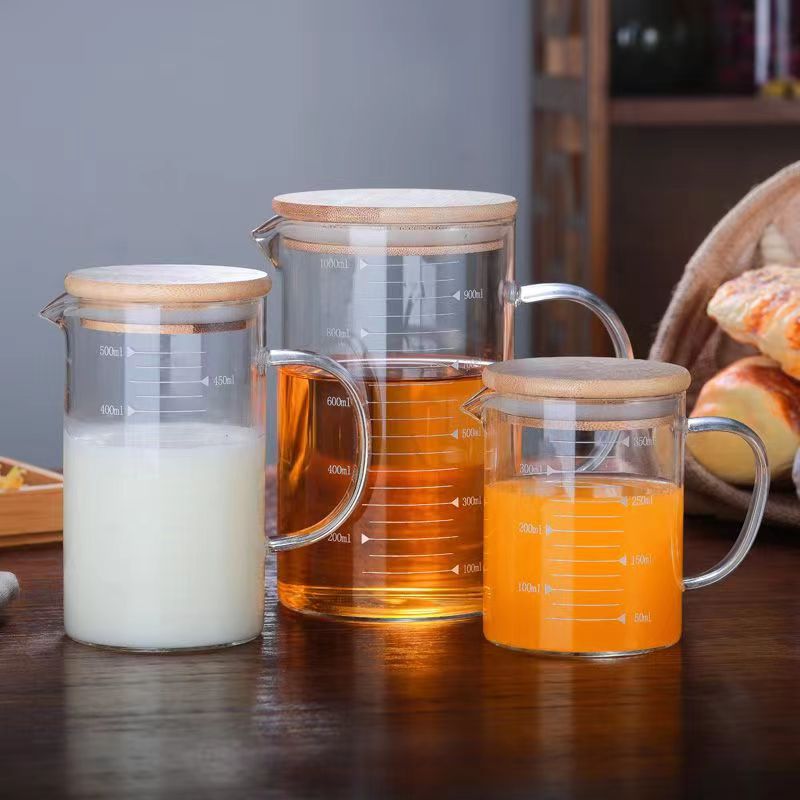 Large Capacity Borosilicate 125ml 250ml 350ml 500ml 1000ml Glass Beaker Measuring Cup