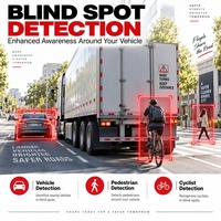 Système de détection d'angle mort BSD 7 pouces avec alarme sonore de sécurité, caméra de recul AHD 1080p étanche, kit pour camions, VR, bus et flottes