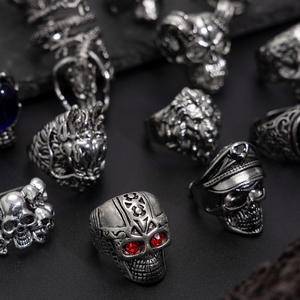 16 шт./набор, мужские открытые кольца с черепом - Product Image 4