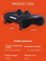 Manette de jeu sans fil DATA FROG Bt pour console PS4 Jeux pour Playstation Gamepad, PC/IOS Joystick à double vibration