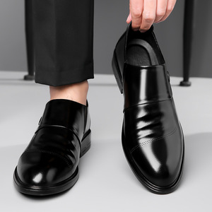 Men's Leather <b>Shoes</b> Cowhide Formal Business <b>Shoes</b> One Kick Closure Black Office Career Dress <b>Shoes</b> <b>Soft</b> Comfortable - Product Image 3