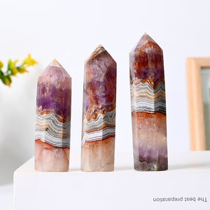 Chu Se all'ingrosso pietra curativa naturale torre di cristallo bacchetta ametista agata punto per la decorazione - Product Image 1