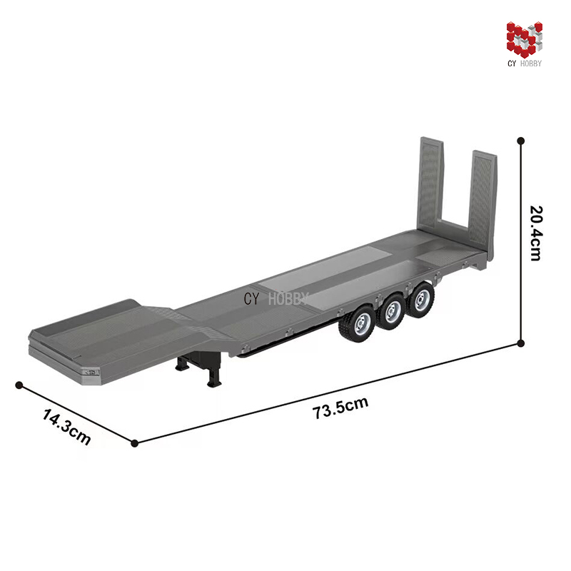HUINA 6輪トレーラー1/14 Huina 1318 1:24 Semi-alloy Remote Control Flatbed Trailer Toy (2025 MO