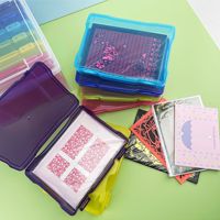 Boîte de rangement de bureau multifonctionnelle en plastique PP injecté, écologique, de 5*7 pouces, pour cartes postales, photos et messages à domicile
