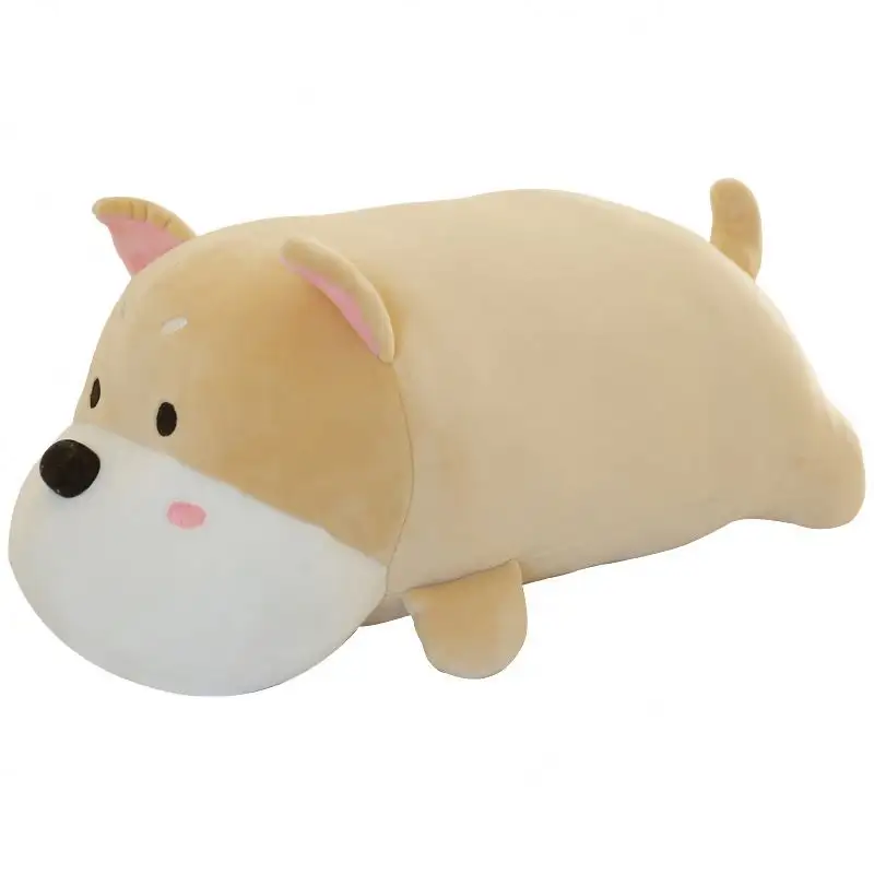 New Cute Shiba Dog Doll Pillow, Brown and Gray, Comfortable and Relaxing for Children and Adults