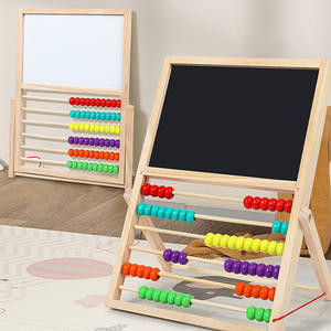Commiki Tekentafel Rekenmachine Rek Houten 2 In 1 Verstelbaar Zwart En Wit Bord Tekening Dubbelzijdig Speelgoed - Product Image 6