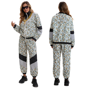 Conjunto Deportivo Estampado para Mujer Yi Xiaoyi, Chaqueta con Cierre y Manga Larga y Pantalones Jogger, Conjunto Casual de Dos Piezas - Product Image 1
