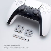 Kit de boutons en caoutchouc souple de remplacement pour manette PS5 DualSense, accessoires de jeu en silicone avec adhésif conducteur