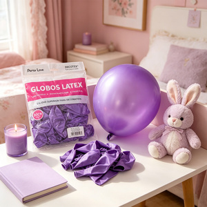 Palloncini in lattice Party Love 50 cm viola cromato per decorazioni di feste di compleanno per adulti - Product Image 6