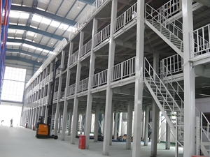 Customizable Industrial Steel Mezzanine Floor <strong>System</strong> Wood Warehouse Rack With Carton Packing For Storage