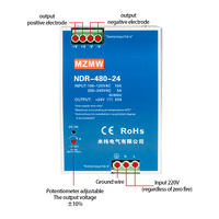 MZMW NDR-480-24 480W 24V 20A transformateur personnalisable industriel SMPS Cctv Led AC DC convertisseur DIN Rail alimentation à découpage