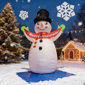 Mascotte de dessin animé d'animal de grande taille pour la publicité en plein air, conception personnalisée, bonhomme de neige de Noël <span class=keywords><strong>gonflable</strong></span> avec souffleur d'air pour la décoration - Product Image 5