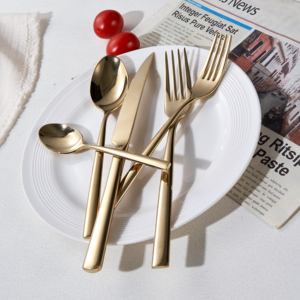 Set di posate lucide Set regalo per festa di nozze d'oro Set regalo per Hotel <span class=keywords><strong>usato</strong></span> ristorante - Product Image 1