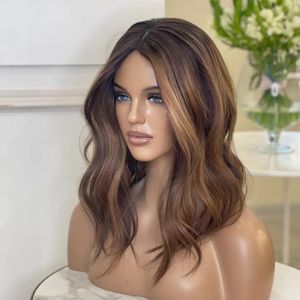 Parrucca anteriore in pizzo invisibile marrone frassino singoli nodi HD - Product Image 2