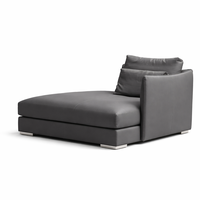 Canapé d'angle modulaire en cuir véritable Chesterfield, rembourré, minimaliste, écologique, durable, multi-pièces, en forme de L