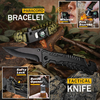 Kit de survie professionnel 16 en 1 pour situations d'urgence en plein air, équipement de survie en milieu sauvage, SOS, voyages, aventures, camping