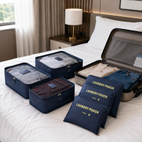 Bolsas de Almacenamiento Premium para el Hogar, de Tela Oxford, Personalizables, Juego de Organizadores de Varios Tamaños, Parte Superior de Malla, Doble Cremallera, para Viajes, a la Moda