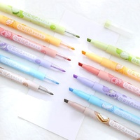 Surligneur parfumé double pointe personnalisé avec logo, marqueur de papeterie pour étudiants, marqueur de couleur, surligneur de poche