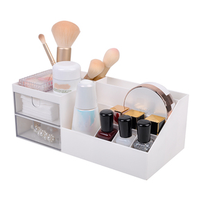 Scatola di immagazzinaggio desktop cosmetica multifunzione organizzazione di plastica gioielli trucco custodia trucco strumenti organizzatore con cassetto