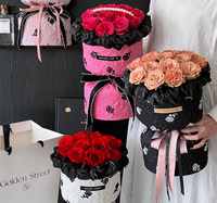 Aierflorist 2023 nouveauté petit vent parfumé bouquet rond matériel d'emballage réseau rouge tissu fleur papier d'emballage