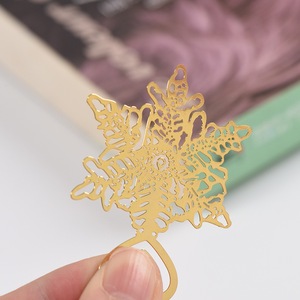 Pembatas Buku Mini Berlapis Emas Bentuk Daun Bunga Matahari Kupu-kupu, Cantik dan Menawan, Hadiah Kreatif untuk Ulang Tahun dan Penanda Halaman Buku - Product Image 2