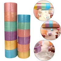 Cinta Adhesiva Acrílica Transparente BOPP, Cinta Nano Elástica, Flexible, Impermeable, para Manualidades Infantiles, Directo de Fábrica