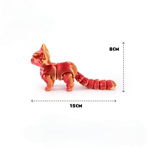 Figurine de chat réaliste imprimée en 3D personnalisée de 15 cm, animaux articulés en plastique unisexe, échelle 1/12 pour les ornements de bureau, jouets 7-12 mois - Product Image 5