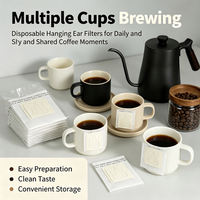 Sachets filtres à café jetables en tissu non tissé de qualité alimentaire à suspension par les oreilles pour l'emballage individuel du café