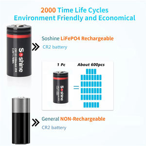 Baterías CR123A LiFePO4, baterías recargables de 3,2 V 550mAh 16340 para cámaras inalámbricas Arlo - Product Image 6