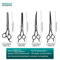 Ciseaux de coiffure professionnels en acier inoxydable de 7 pouces, à pointe arrondie, pour droitiers, manche court, pour homme, femme, adultes