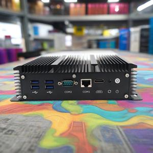 Fansız Mini PC Intel Pentium altın 5405U HD 4K <span class=keywords><strong>DDR3</strong></span> M-SATA3.0 2.5G 6 * LAN WIFI LINUX endüstriyel bilgisayar ofis Mini PC - Product Image 1