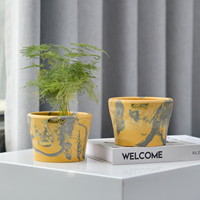 Décoration de la maison bureau intérieur auto-arrosage petit Pot de jardinière rond en plastique pour plante d'intérieur
