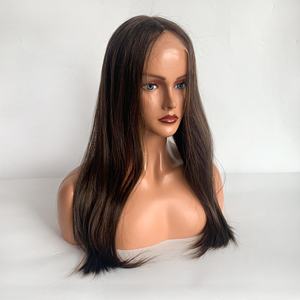 <span class=keywords><strong>Perruque</strong></span> <span class=keywords><strong>juive</strong></span> de luxe pour <span class=keywords><strong>femme</strong></span>, en cheveux vierges européens de qualité supérieure, brun foncé, style Remy lisse, avec base en dentelle, livraison rapide - Product Image 2