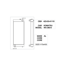 Radiateur de réservoir d'eau 423-03-41110 pour chargeuse sur pneus Komatsu WA380-6