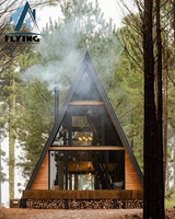 Kit de cabane préfabriquée en acier léger en forme de A, maisonnette pliable pour le camping, les vacances et les activités de plein air