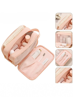 Trousse de Toilette Suspendue de Voyage Multi-Compartiments, Sac Cosmétique et Maquillage avec Fenêtre en Maille, Trousse de Lavage de Voyage Personnalisée en Polyester pour Femme