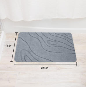 Alfombrilla de Baño de Diatomita Elegante y de Lujo, Diseño Minimalista con Patrón de Ondas, Súper Absorbente y Duradera, Hecha a Máquina para el Baño - Product Image 2