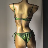 Ensemble de bikini en strass et cristal, maillot de bain et tenue de plage en satin orné, brillant, personnalisable en gros, pour le festival Caribana au Canada et les tenues de scène.