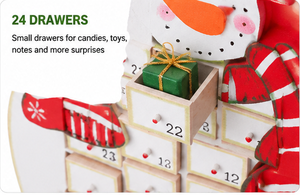 Custom Wooden Snowman Advent <b>Calendar</b> 24 Drawers Refillable Christmas Countdown Tabletop Decoration Wholesale Supplier - Product Image 5