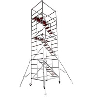 Échafaudage mobile stable de 3 à 16 m pour travaux en hauteur, tour d'échelle télescopique en alliage d'aluminium