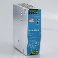Alimentation électrique universelle à découpage AC-DC Meanwell NDR-120-12 120W 24V 5A, boîtier métallique, montage sur rail DIN, 60Hz 220V/110V