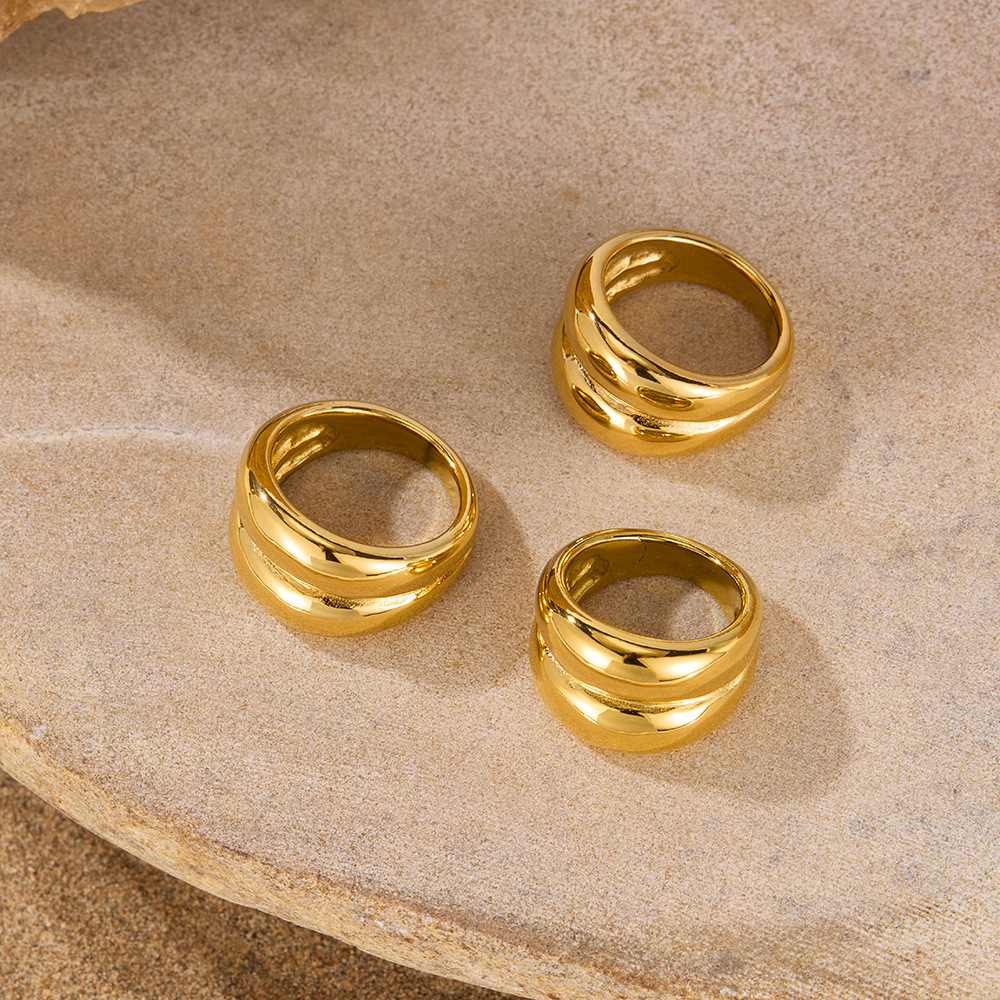 stainless steel gold ring