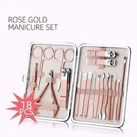Ensemble de manucure en or rose, couteau de pédicure en acier inoxydable, outil de nail art