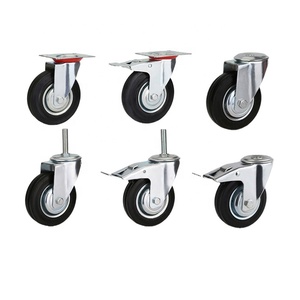 360 Rotatable Uretano Heavy <span class=keywords><strong>Duty</strong></span> Rodízio Wheels3/ <span class=keywords><strong>4</strong></span>/ <span class=keywords><strong>5</strong></span>/<span class=keywords><strong>6</strong></span>/8 Polegada Rodas De Borracha para Skate - Product Image 2