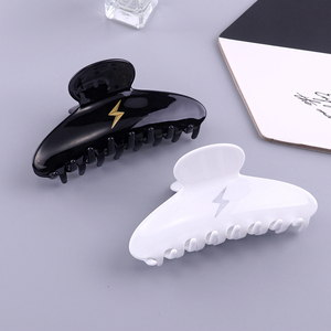 HC400D جودة عالية تخصيص الشعار حجر الراين اسم المشبك شعر مخلب الجملة شخصية سيللوز اسيتات مخلب الشعر للنساء - Product Image 2